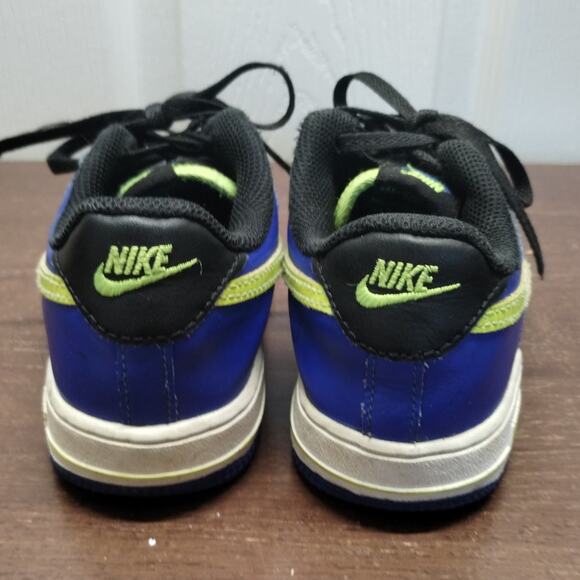 Nike Kids Size 1Y Air Force 1 LV8 Racer Blue Volt Low Top Sneakers FD0302-400 - Picture 3 of 8